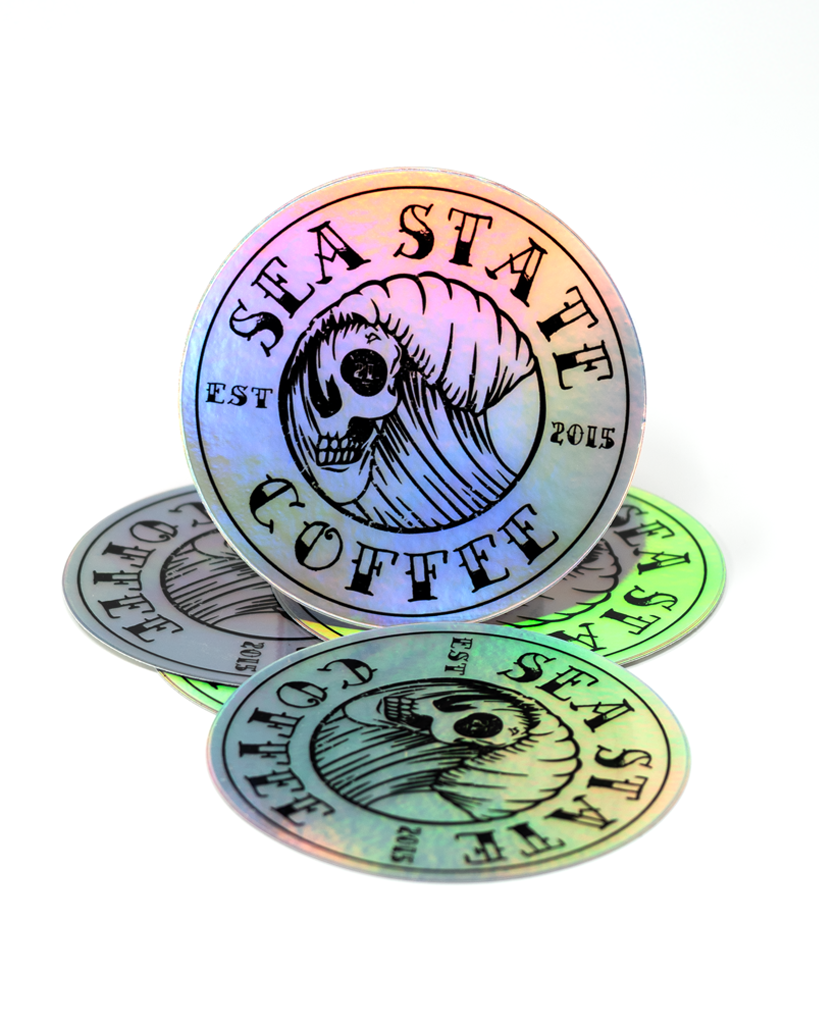 Sea State Coffee 3" Holographic Slaps